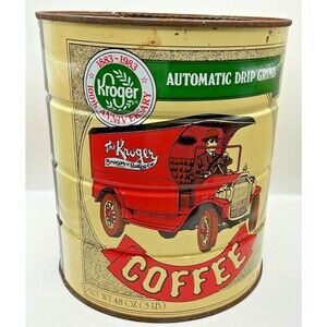 Vintage Kroger 100th Anniversary Regular Grind Coffee Can 1883-1983 48 oz 3lb